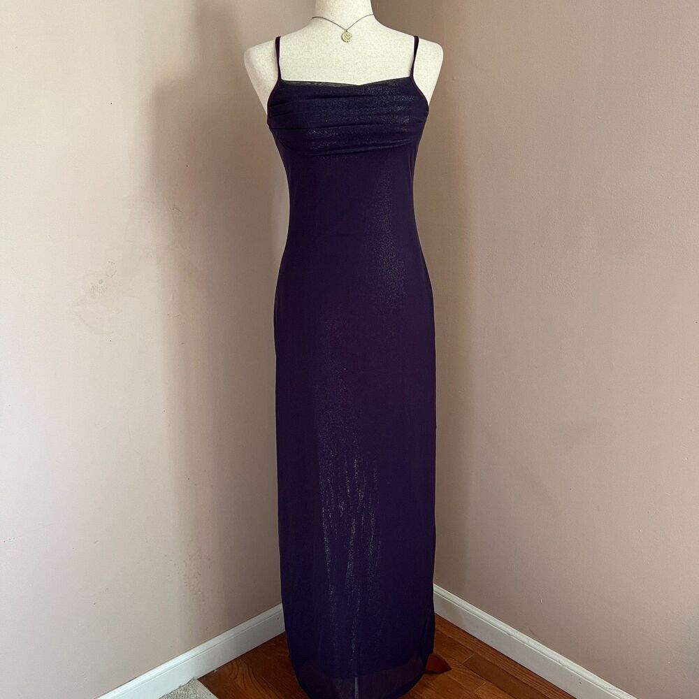 Vintage Whimsygoth Rocket Candy Purple Shimmer Maxi Dress S Formal Fairy Goth